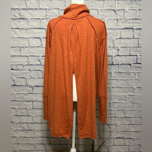 Free People Sienna Split Back Orange Turtleneck - Picture 6 of 12